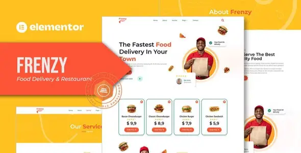 Frenzy – Food Delivery & Restaurant Elementor Template Kit